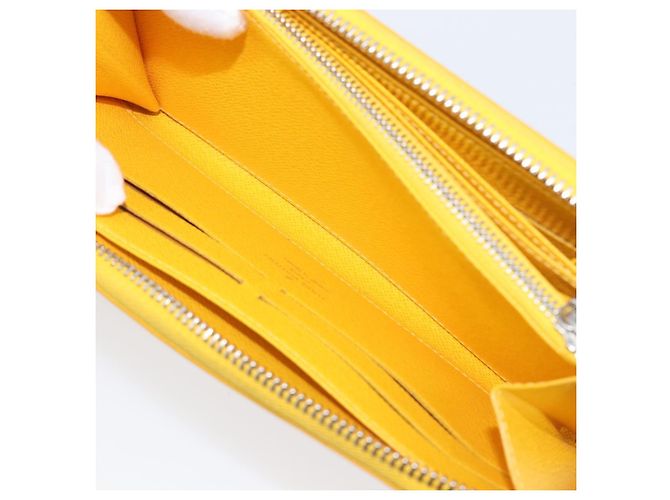 LOUIS VUITTON Epi Zippy Wallet Cartera Larga Amarilla M60309 LV Auth 205890V Amarillo - vista 20