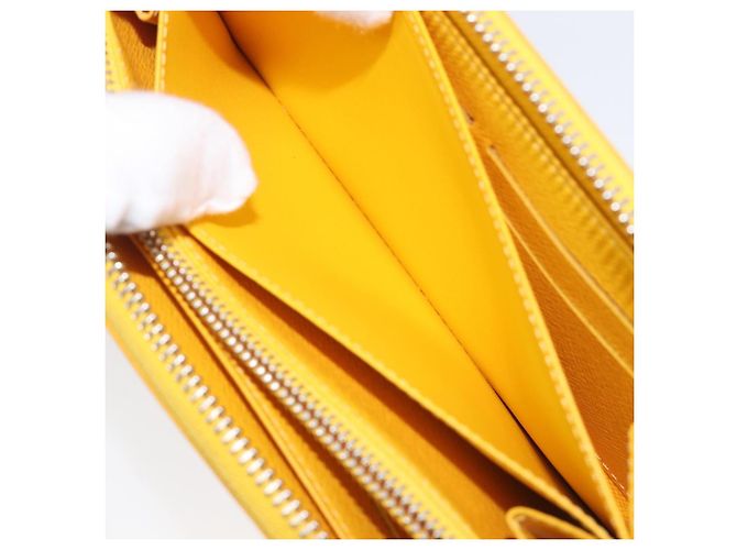 LOUIS VUITTON Epi Zippy Wallet Cartera Larga Amarilla M60309 LV Auth 205890V Amarillo - vista 23