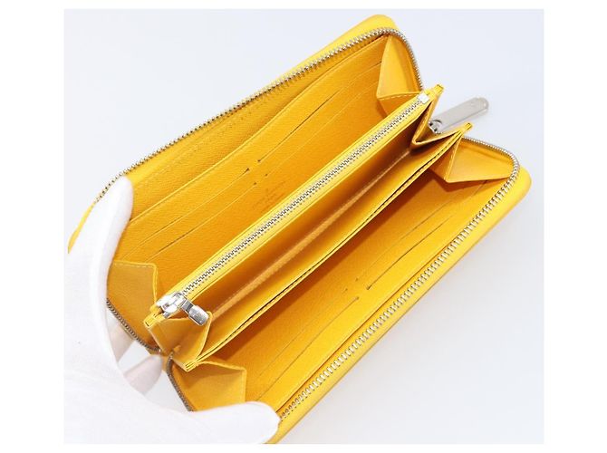 LOUIS VUITTON Epi Zippy Wallet Cartera Larga Amarilla M60309 LV Auth 205890V Amarillo - vista 9