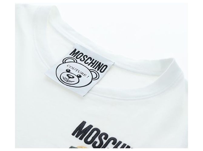 Camiseta de manga corta MOSCHINO de algodón blanco Auth 203736M - vista 10