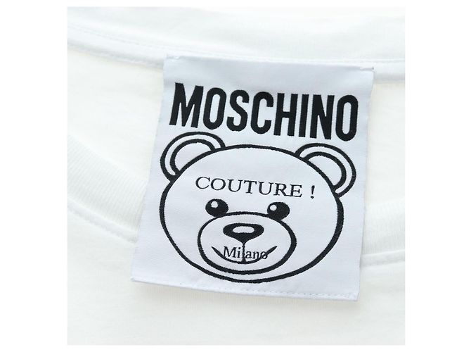 Camiseta de manga corta MOSCHINO de algodón blanco Auth 203736M - vista 11