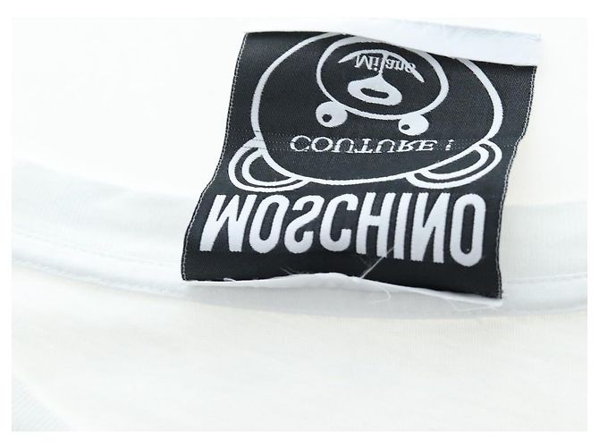 Camiseta de manga corta MOSCHINO de algodón blanco Auth 203736M - vista 12