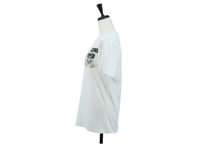 Camiseta de manga corta MOSCHINO de algodón blanco Auth 203736M - vista 3