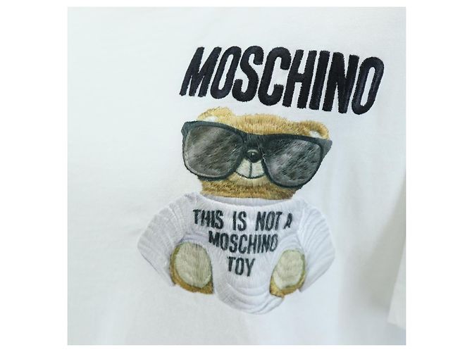Camiseta de manga corta MOSCHINO de algodón blanco Auth 203736M - vista 7