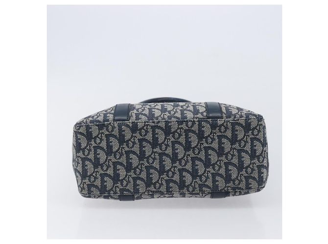 Borsa a mano Christian Dior Trotter Canvas Navy Gold Auth ep16121 D'oro Blu navy - vista 10