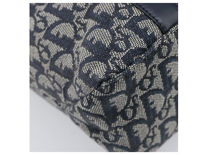 Borsa a mano Christian Dior Trotter Canvas Navy Gold Auth ep16121 D'oro Blu navy - vista 12