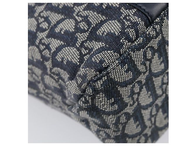 Borsa a mano Christian Dior Trotter Canvas Navy Gold Auth ep16121 D'oro Blu navy - vista 14