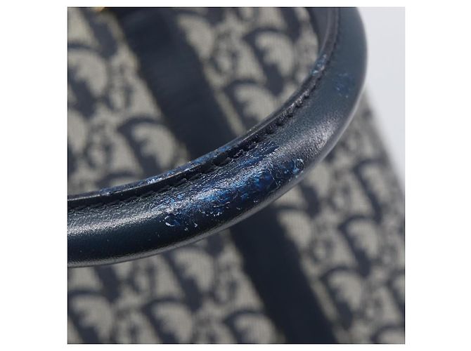 Borsa a mano Christian Dior Trotter Canvas Navy Gold Auth ep16121 D'oro Blu navy - vista 15
