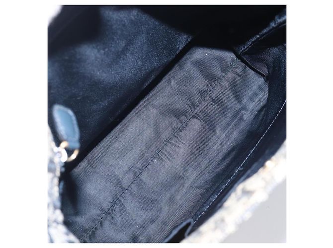 Borsa a mano Christian Dior Trotter Canvas Navy Gold Auth ep16121 D'oro Blu navy - vista 20