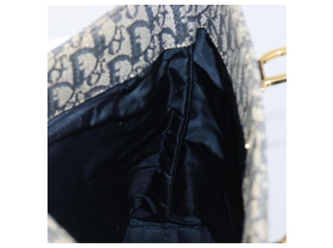 Borsa a mano Christian Dior Trotter Canvas Navy Gold Auth ep16121 D'oro Blu navy - vista 21