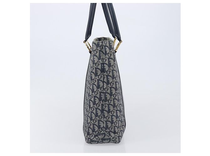 Borsa a mano Christian Dior Trotter Canvas Navy Gold Auth ep16121 D'oro Blu navy - vista 5