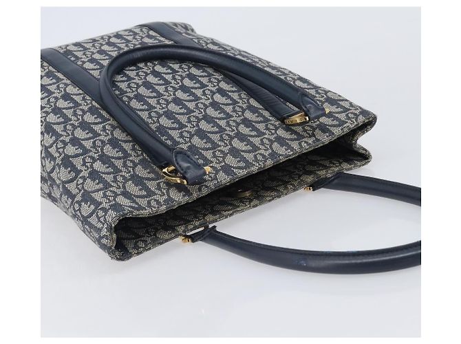 Borsa a mano Christian Dior Trotter Canvas Navy Gold Auth ep16121 D'oro Blu navy - vista 6