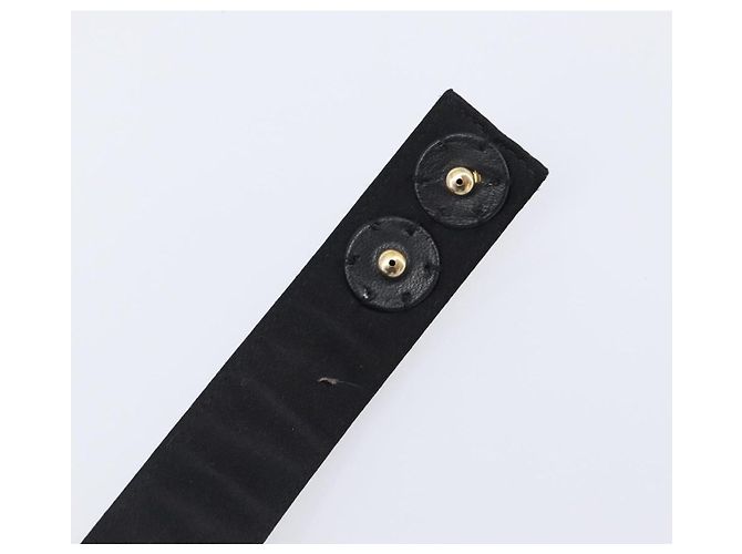 PRADA Bijoux Belt Satin 75/30 Black Silver Auth ki6885V Preto Prata - vista 7