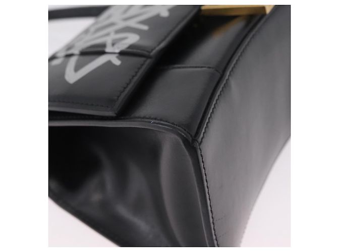 BALENCIAGA Borsa a Mano Small Hour Glass Pelle 2way Nero Oro 693546 Auth gh2347V - vista 14