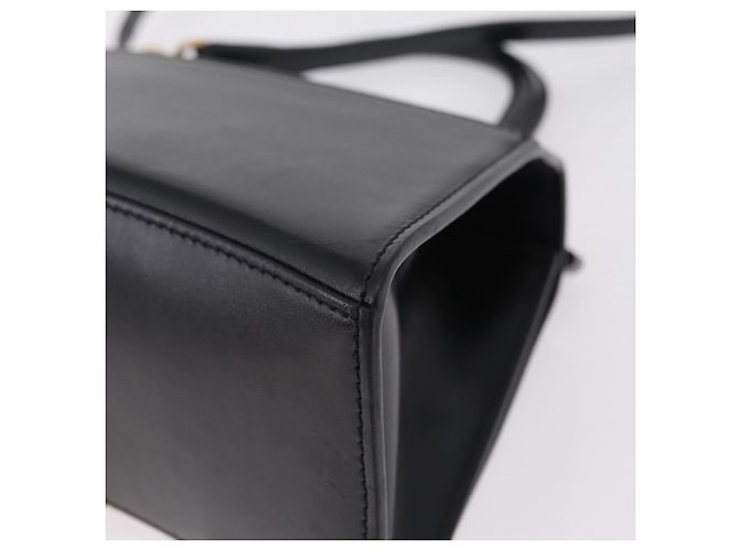 BALENCIAGA Borsa a Mano Small Hour Glass Pelle 2way Nero Oro 693546 Auth gh2347V - vista 17
