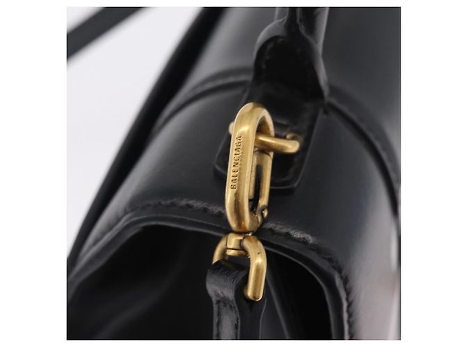 BALENCIAGA Borsa a Mano Small Hour Glass Pelle 2way Nero Oro 693546 Auth gh2347V - vista 21