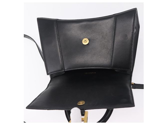 BALENCIAGA Borsa a Mano Small Hour Glass Pelle 2way Nero Oro 693546 Auth gh2347V - vista 22