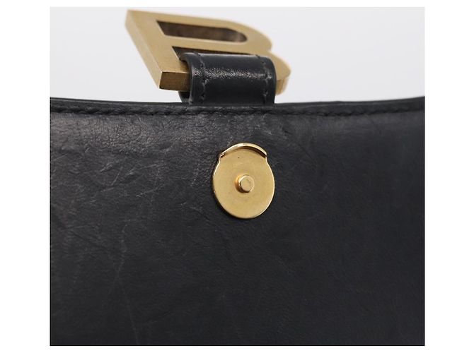 BALENCIAGA Borsa a Mano Small Hour Glass Pelle 2way Nero Oro 693546 Auth gh2347V - vista 23