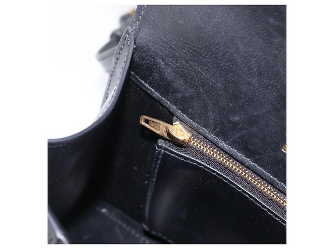BALENCIAGA Borsa a Mano Small Hour Glass Pelle 2way Nero Oro 693546 Auth gh2347V - vista 29