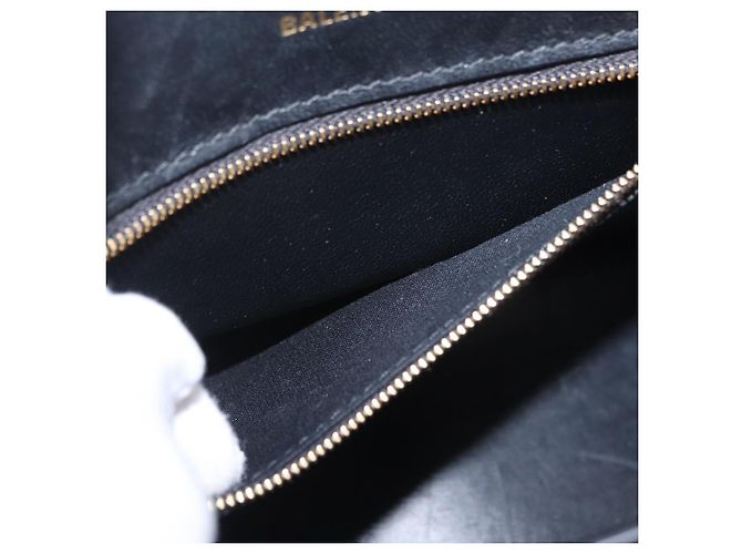 BALENCIAGA Borsa a Mano Small Hour Glass Pelle 2way Nero Oro 693546 Auth gh2347V - vista 30