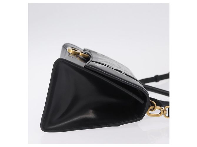 BALENCIAGA Borsa a Mano Small Hour Glass Pelle 2way Nero Oro 693546 Auth gh2347V - vista 4