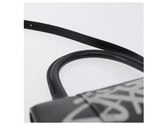 BALENCIAGA Borsa a Mano Small Hour Glass Pelle 2way Nero Oro 693546 Auth gh2347V - vista 8