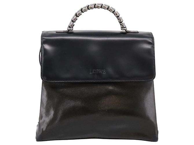 Bolsa LOEWE Velazquez em couro 2way Verde Prata Auth gh2401 - vista 13