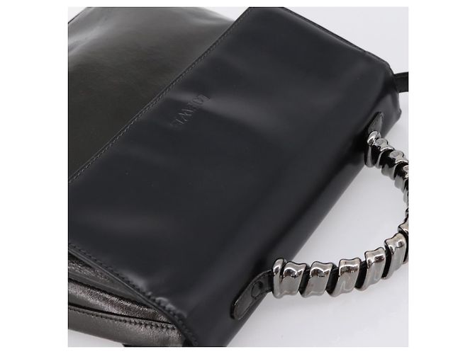 Bolsa LOEWE Velazquez em couro 2way Verde Prata Auth gh2401 - vista 14