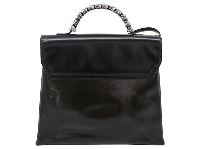 Bolsa LOEWE Velazquez em couro 2way Verde Prata Auth gh2401 - vista 2