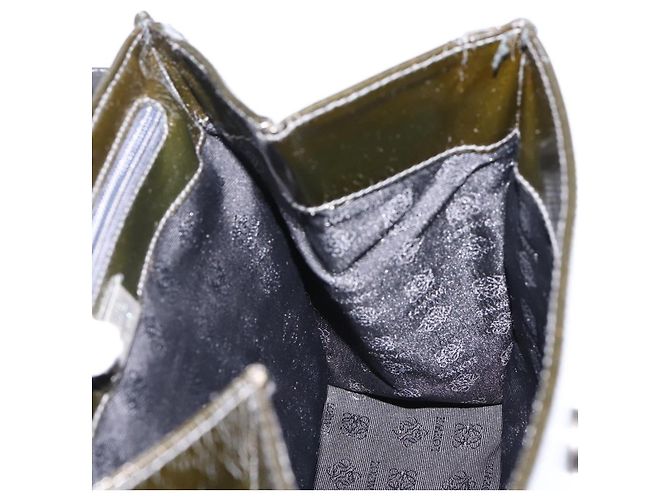 Bolsa LOEWE Velazquez em couro 2way Verde Prata Auth gh2401 - vista 25