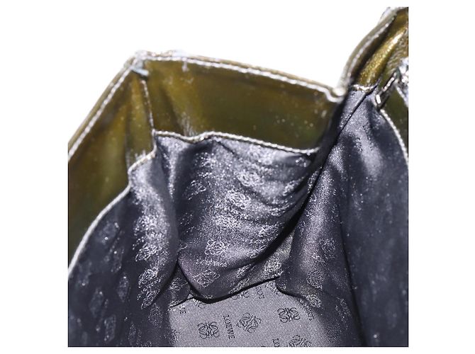 Bolsa LOEWE Velazquez em couro 2way Verde Prata Auth gh2401 - vista 26