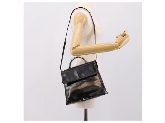 Bolsa LOEWE Velazquez em couro 2way Verde Prata Auth gh2401 - vista 29