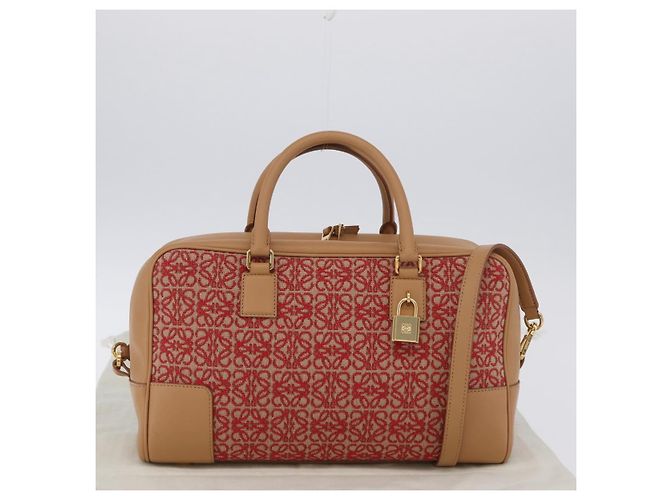 Borsa a mano LOEWE Amazona 28 Canvas 2way Beige Gold Auth 203608SAM D'oro - vista 12