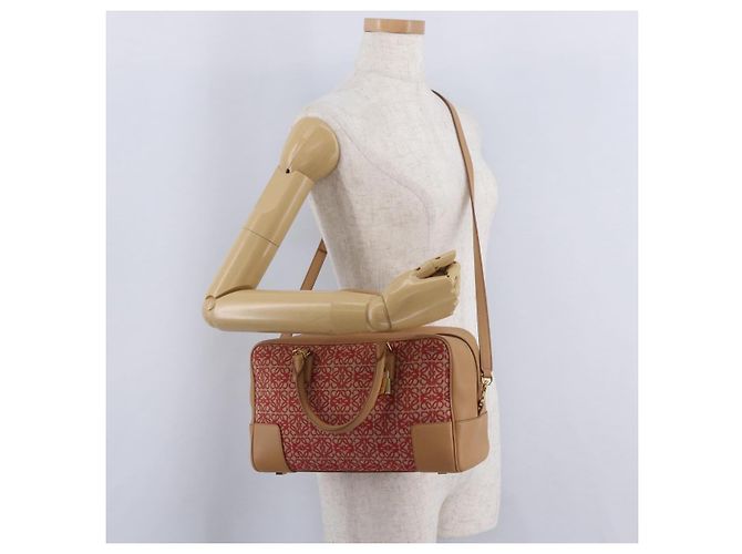 Borsa a mano LOEWE Amazona 28 Canvas 2way Beige Gold Auth 203608SAM D'oro - vista 30