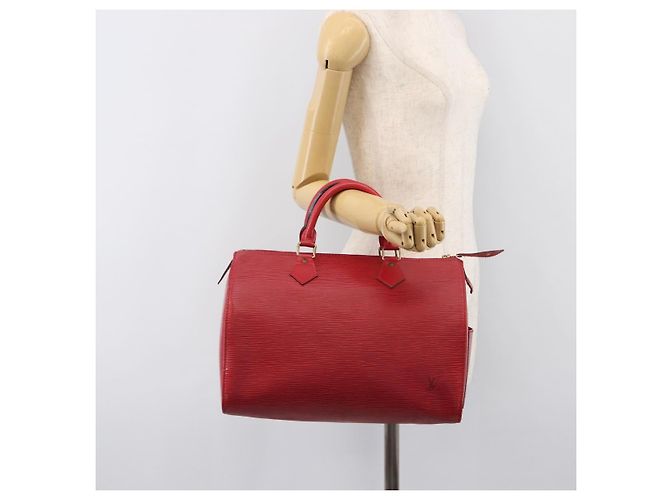 Borsa a mano LOUIS VUITTON Epi Speedy 30 Castilian Red M43007 LV Auth ep15983A Rosso - vista 25