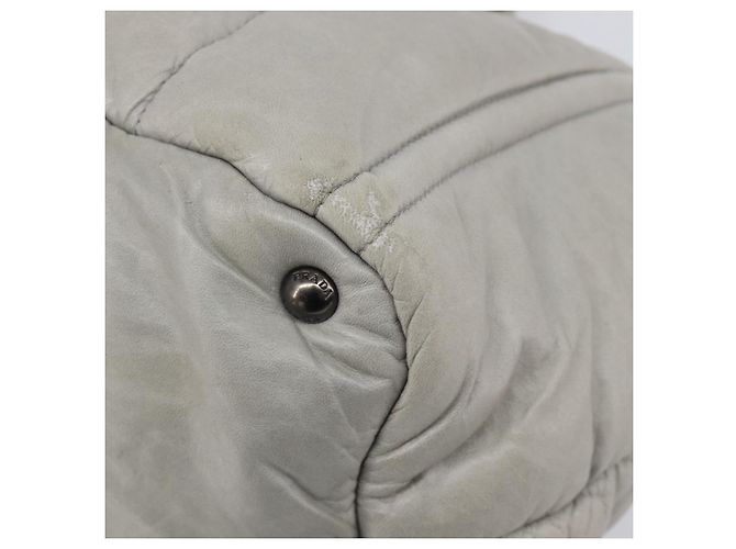 Borsa a mano PRADA Nappa Bomber in pelle 2way Grigio Auth LN154 Marrone - vista 14