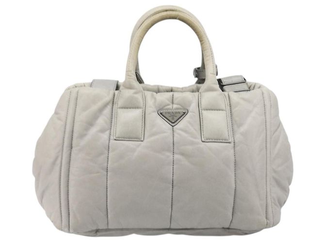 Borsa a mano PRADA Nappa Bomber in pelle 2way Grigio Auth LN154 Marrone - vista 2
