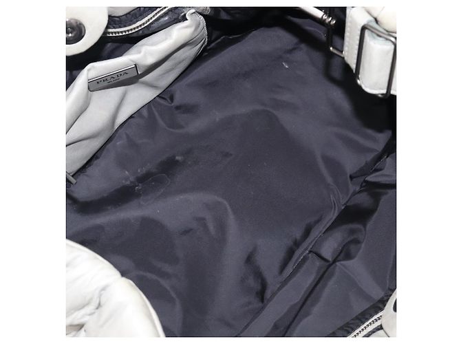 Borsa a mano PRADA Nappa Bomber in pelle 2way Grigio Auth LN154 Marrone - vista 21