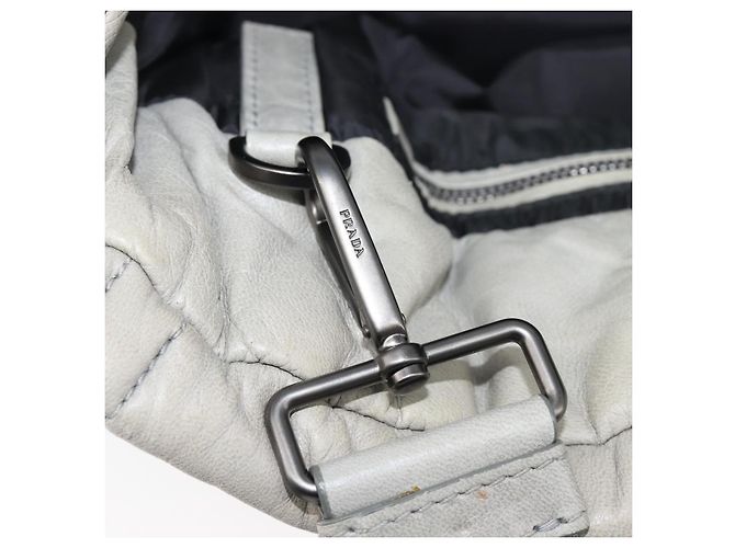 Borsa a mano PRADA Nappa Bomber in pelle 2way Grigio Auth LN154 Marrone - vista 30
