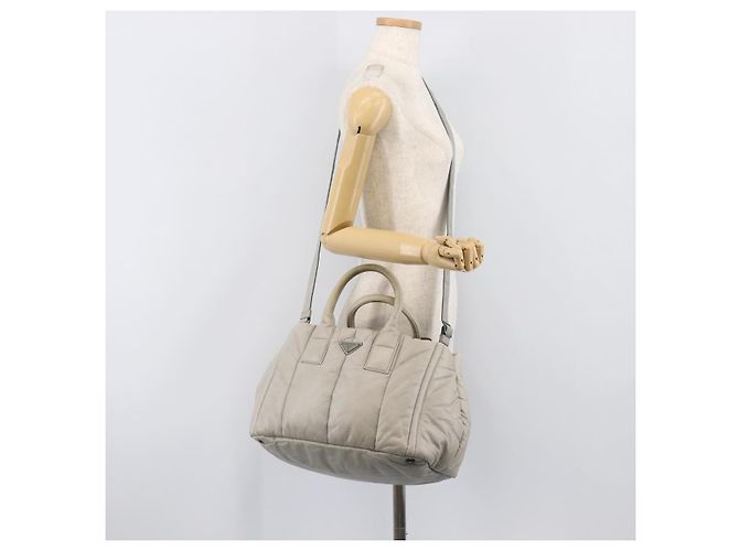 Borsa a mano PRADA Nappa Bomber in pelle 2way Grigio Auth LN154 Marrone - vista 32