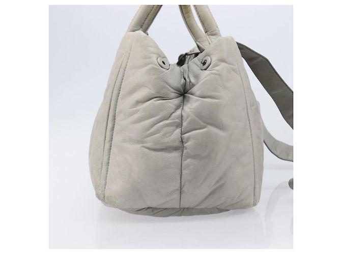 Borsa a mano PRADA Nappa Bomber in pelle 2way Grigio Auth LN154 Marrone - vista 5
