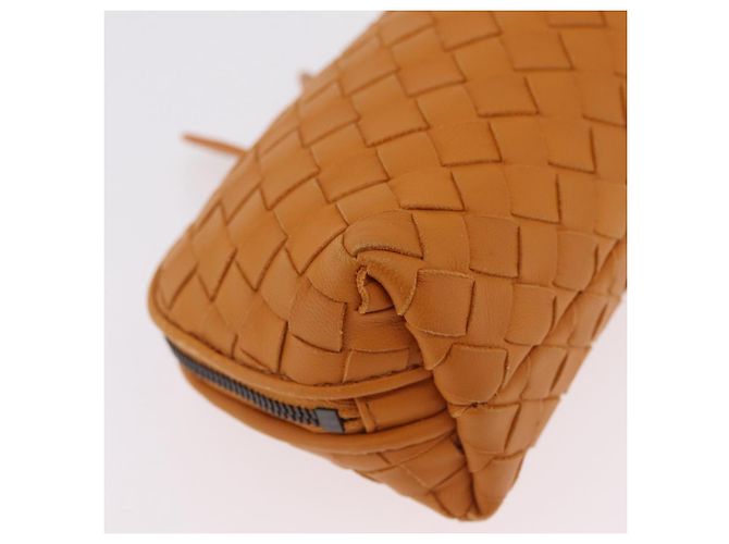 BOTTEGA VENETA INTRECCIATO Pouch Leather Orange Auth mr2980A Arancione - vista 10