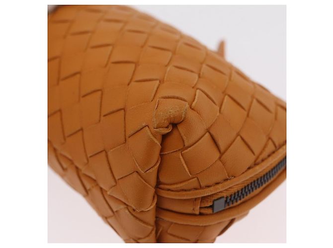BOTTEGA VENETA INTRECCIATO Pouch Leather Orange Auth mr2980A Arancione - vista 11