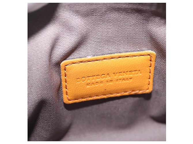 BOTTEGA VENETA INTRECCIATO Pouch Leather Orange Auth mr2980A Arancione - vista 13