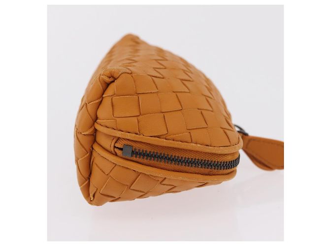 BOTTEGA VENETA INTRECCIATO Pouch Leather Orange Auth mr2980A Arancione - vista 4
