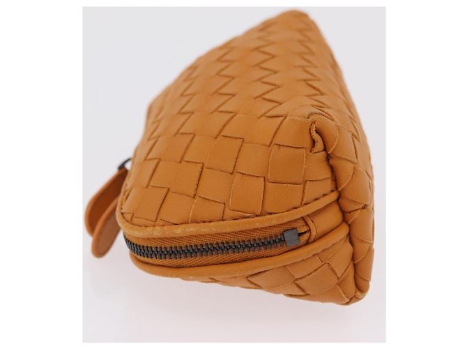 BOTTEGA VENETA INTRECCIATO Pouch Leather Orange Auth mr2980A Arancione - vista 5