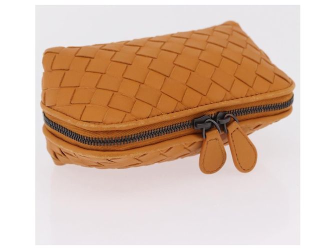 BOTTEGA VENETA INTRECCIATO Pouch Leather Orange Auth mr2980A Arancione - vista 6
