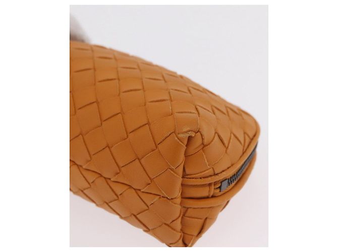 BOTTEGA VENETA INTRECCIATO Pouch Leather Orange Auth mr2980A Arancione - vista 9