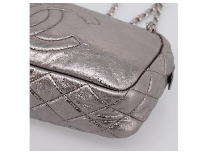 Borsa a tracolla CHANEL Matelasse COCO Mark Chain in pelle Argento CC Auth yk20943V - vista 10