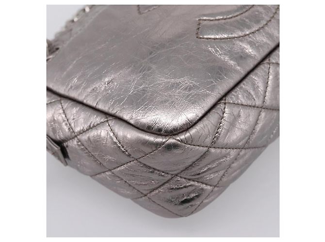 Borsa a tracolla CHANEL Matelasse COCO Mark Chain in pelle Argento CC Auth yk20943V - vista 11